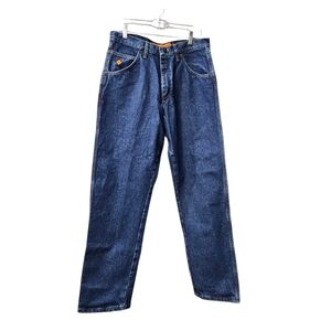 Wrangler Men's FR Riggs Workwear Deep Blue Jeans 100% Cotton Size 32X32